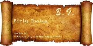 Birly Ibolya névjegykártya